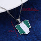 Stainless Steel Gold Color Enamel Nigeria Map Flag Pendant Necklaces For Women Men Trendy Nigerian Chain Jewelry