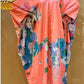 Traditional Print Holiday V-Neck Long Kaftan