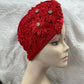 Double Bow Turban Cap With Sequins