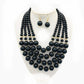 Multi Layer Beads Statement Women Necklace Earrings Sets Handmade Bohemian Bridal Wedding Party Accessories African Jewelry Bibs
