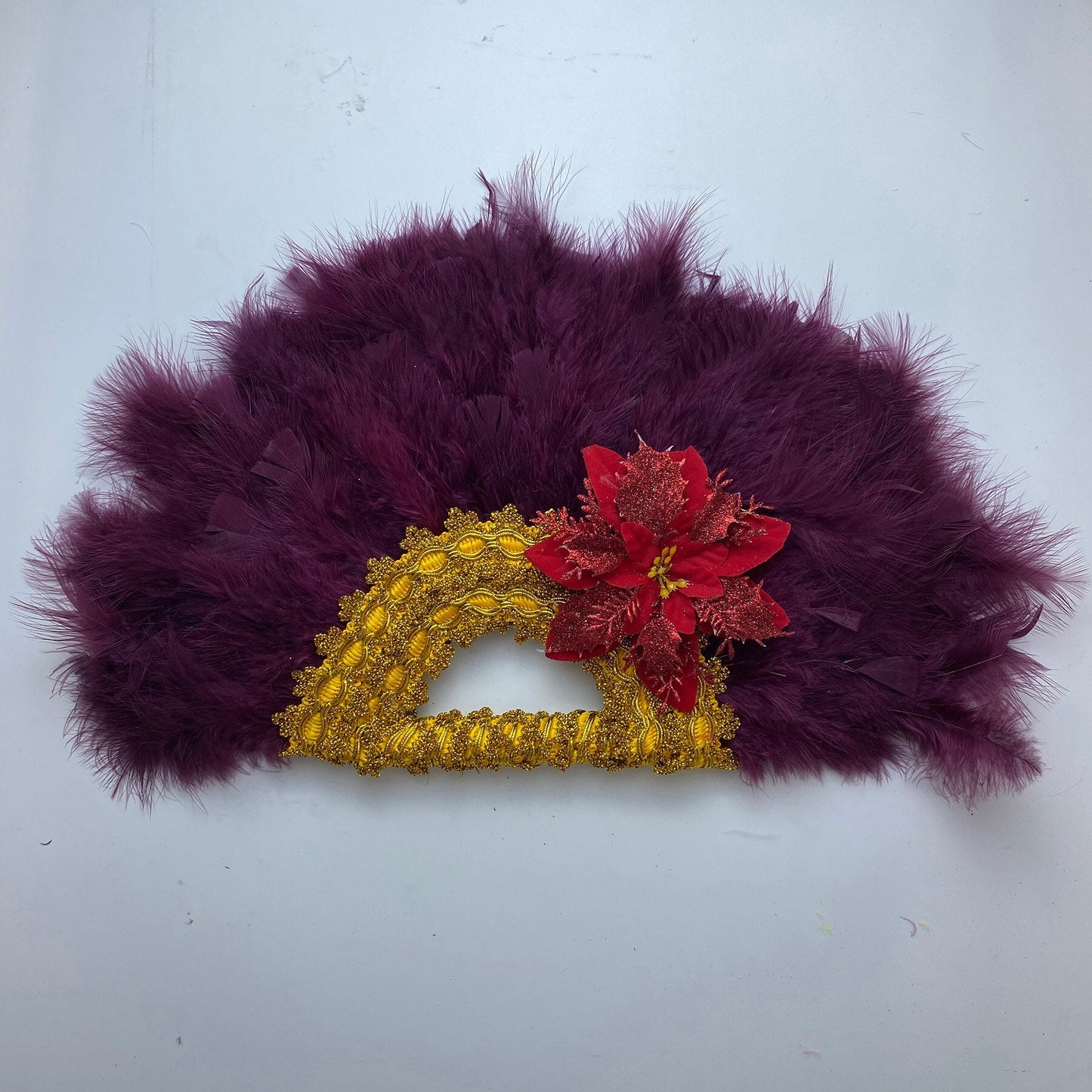 Turkey Feather Hand Fan (Half Fan)