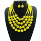 Multi Layer Beads Statement Women Necklace Earrings Sets Handmade Bohemian Bridal Wedding Party Accessories African Jewelry Bibs