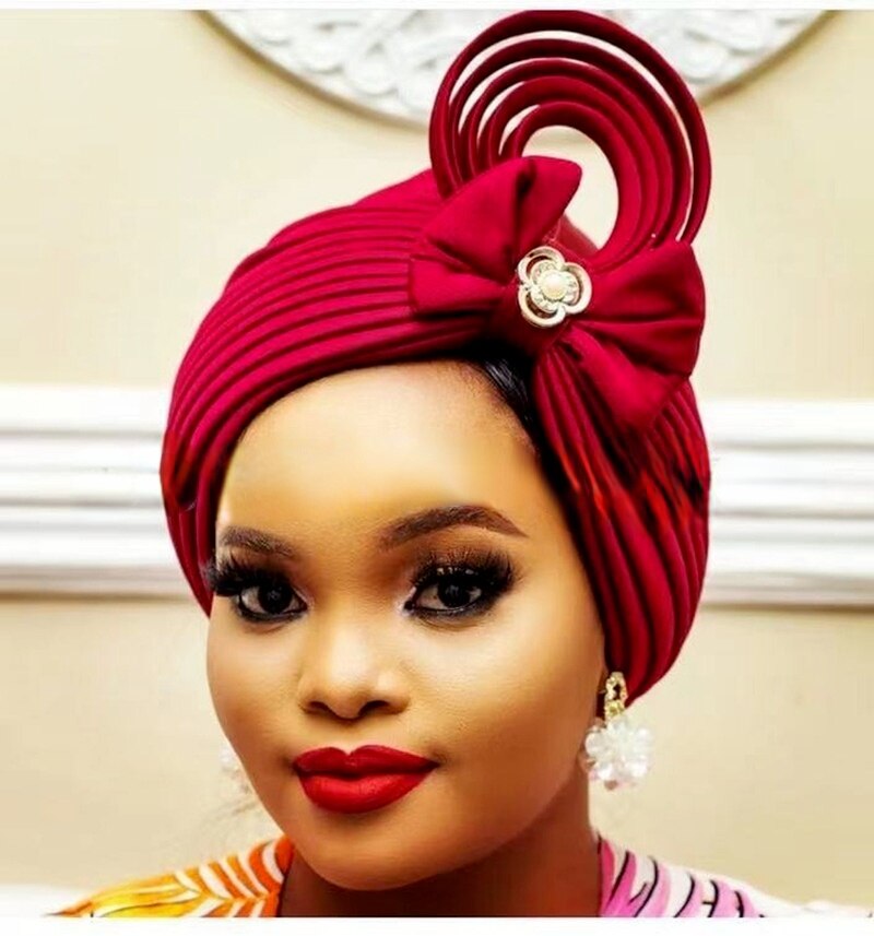 Wedding Gele Cap African Auto Gele Headtie