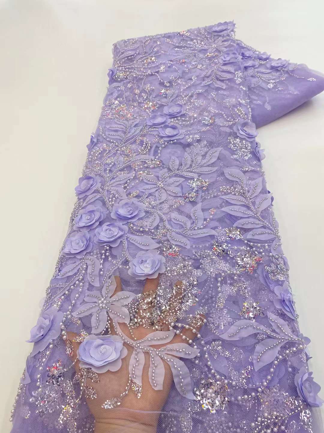 🌸 Flower Garden Fairy French Lace – 5 Yards Whimsical Floral Lace Fabric for Dresses & Occasions
Bring fairytale elegance to your wardrobe with this enchanting Flower Garden Fairy French Lace. Designed with intricate floral embroidery and soft pastel tones, this 5-yard luxury lace fabric captures the beauty of a blooming garden. Ideal for bridal gowns, asoebi styles, reception dresses, or whimsical couture looks.

The delicate texture and breathable mesh base make it easy to drape, sew, and style for both 