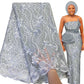 Soft Beaded Fabric 5 Yards Rhinestone French Tulle