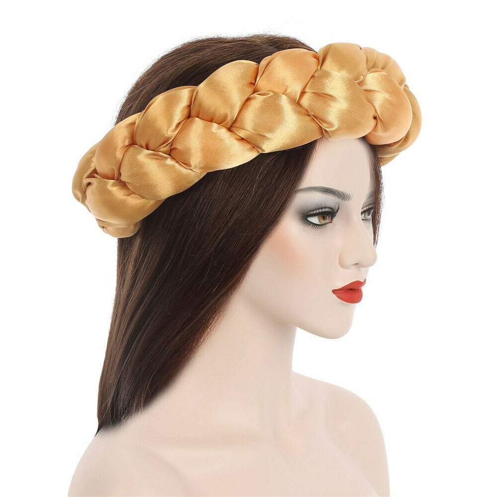 Satin Braided HeadBand With Sequins