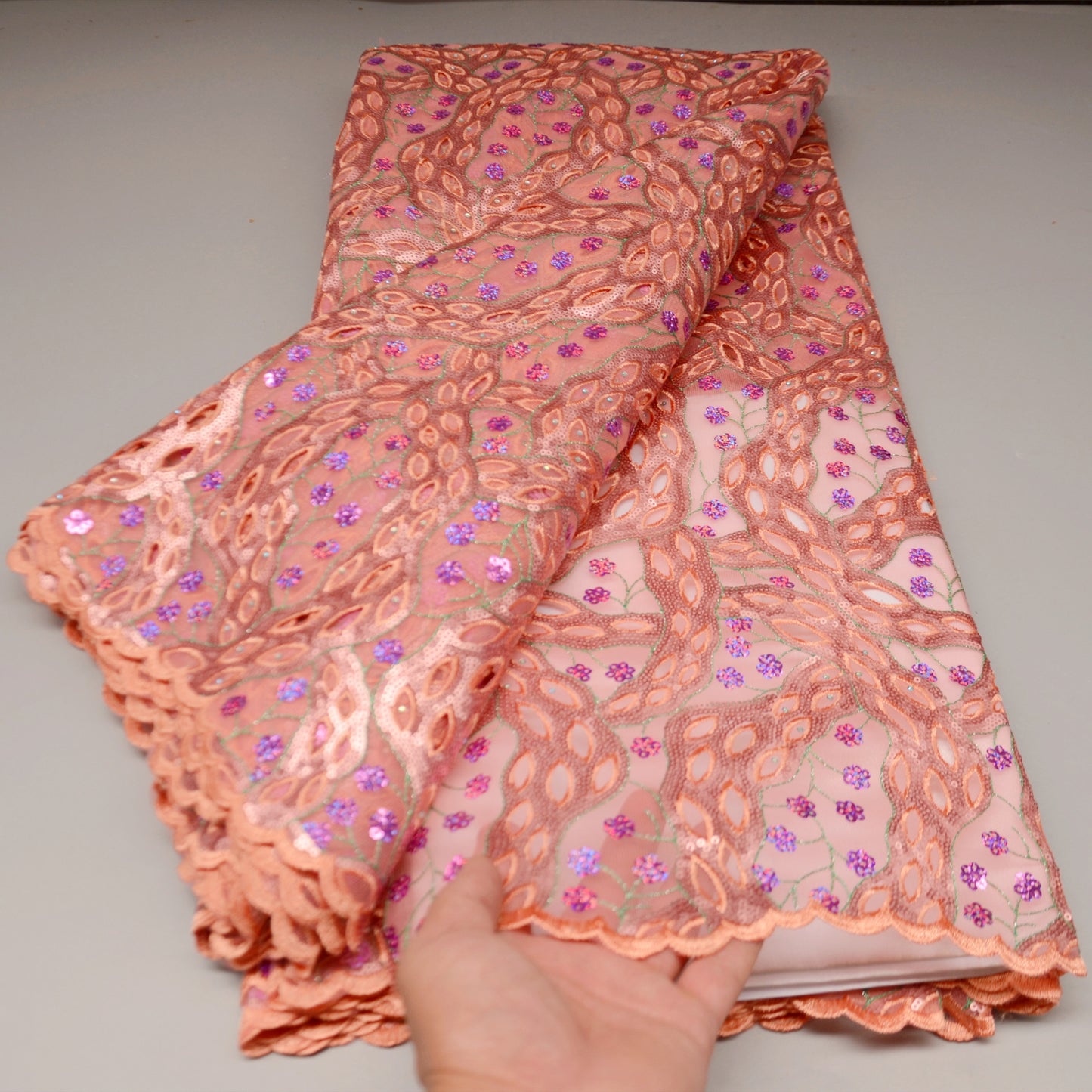 5 Yards Organza Sequins Lace Fabric Mesh Lace Fabric French