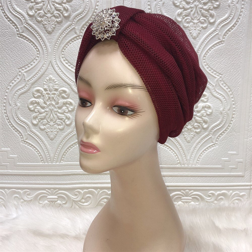 Bonnet Turban with Brooch