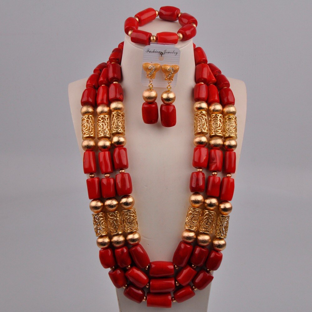 White Original Coral Necklace Nigerian Wedding Bridal African Beads Jewelry Set