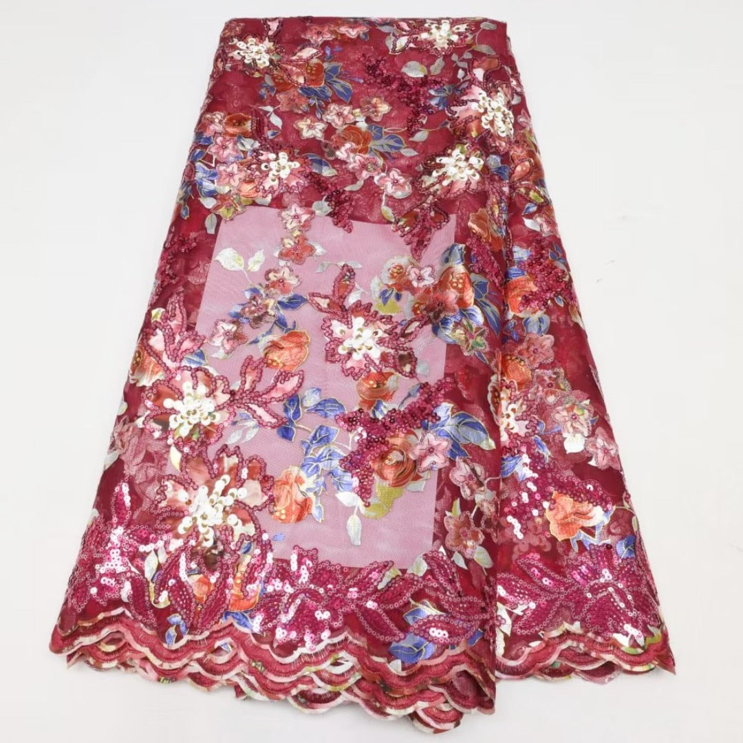 Latest Embroidery African Lace Fabric High Quality Nigerian Women Wedding Asoebi French Tulle Lace For Wedding