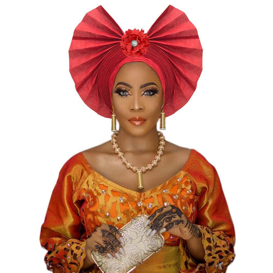 Traditional Headtie For Women Fan Shape Gele/ Turban