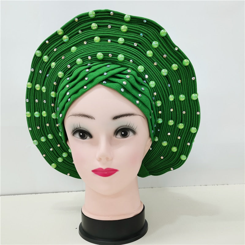 Breathable Sego Beaded Gele