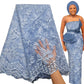 Soft Lace 5 Yards French Tulle Rhinestone Embroidery