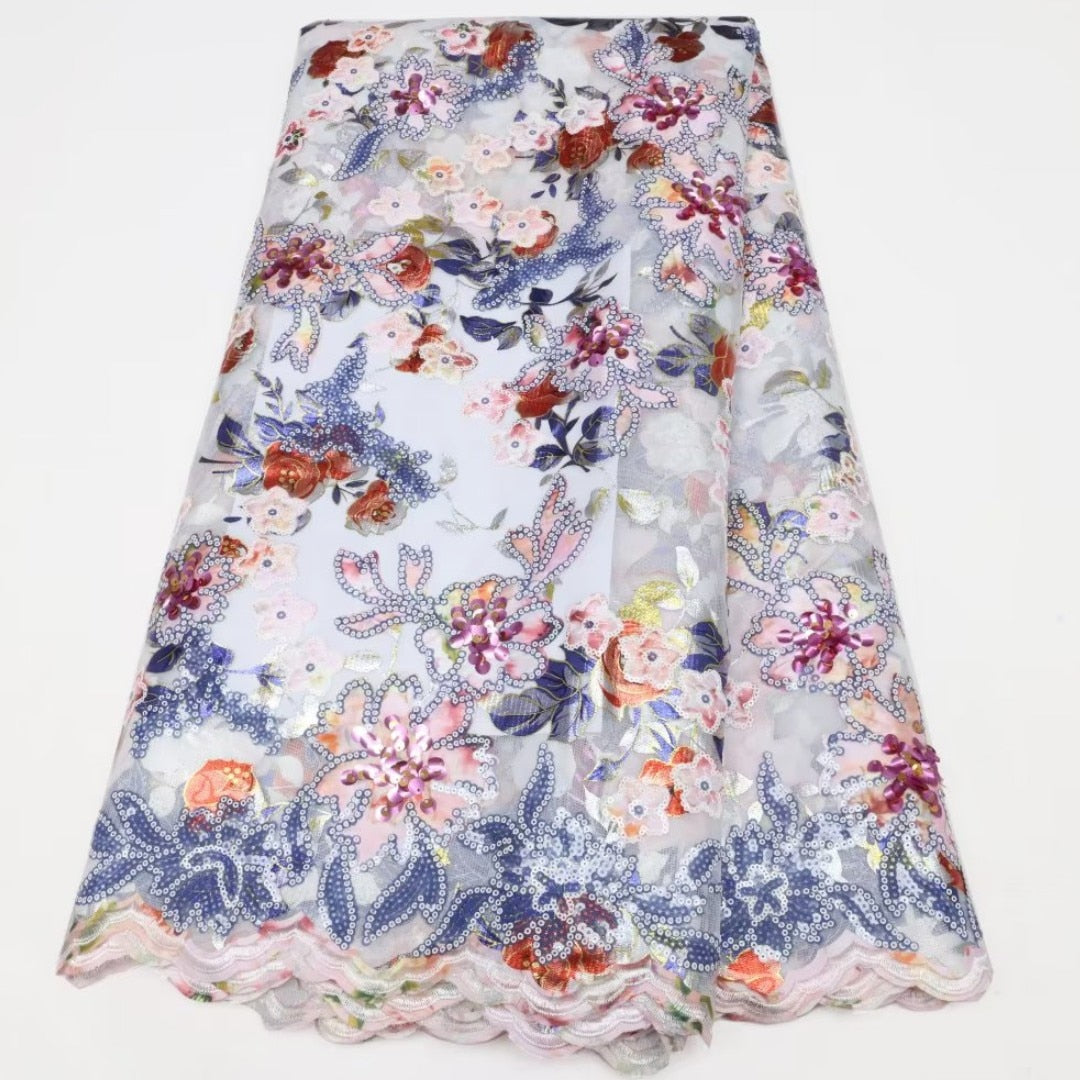 Latest Embroidery African Lace Fabric High Quality Nigerian Women Wedding Asoebi French Tulle Lace For Wedding