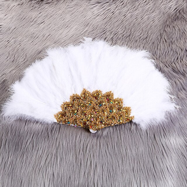 Turkey Feather Hand Fan