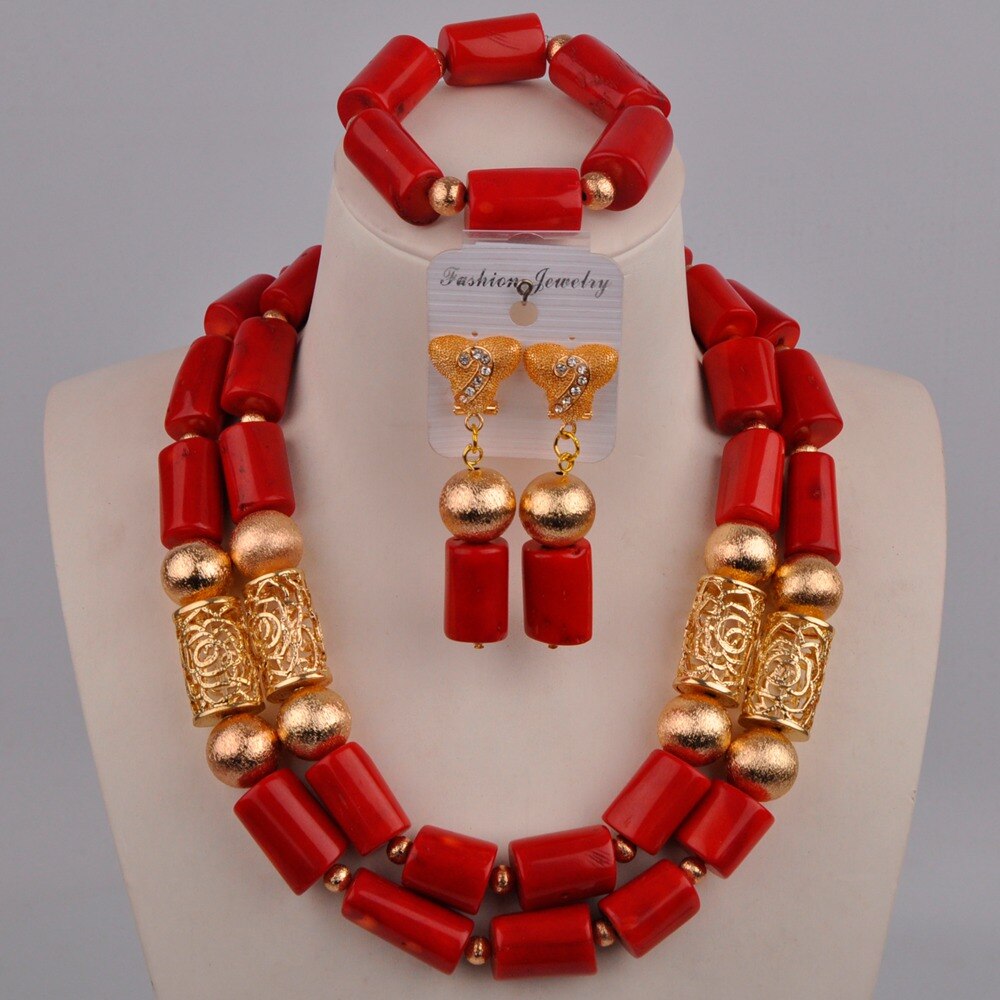 White Original Coral Necklace Nigerian Wedding Bridal African Beads Jewelry Set