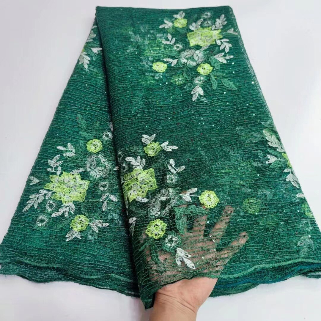 Sequins High Quality Rope Embroidery Tulle Lace French 5 Yards