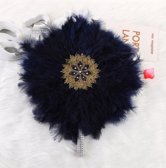 Turkey Feather Hand Fan
