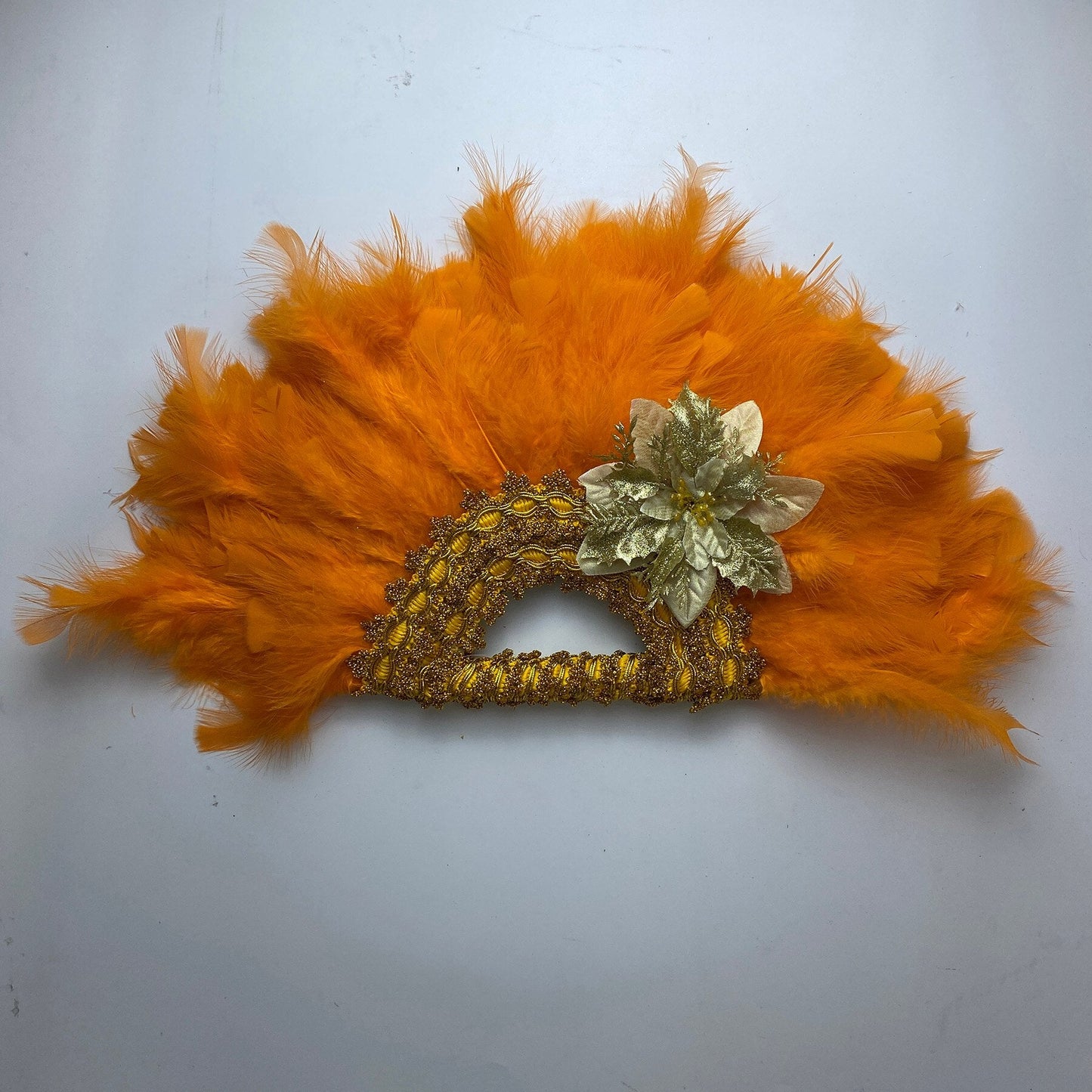 Turkey Feather Hand Fan (Half Fan)