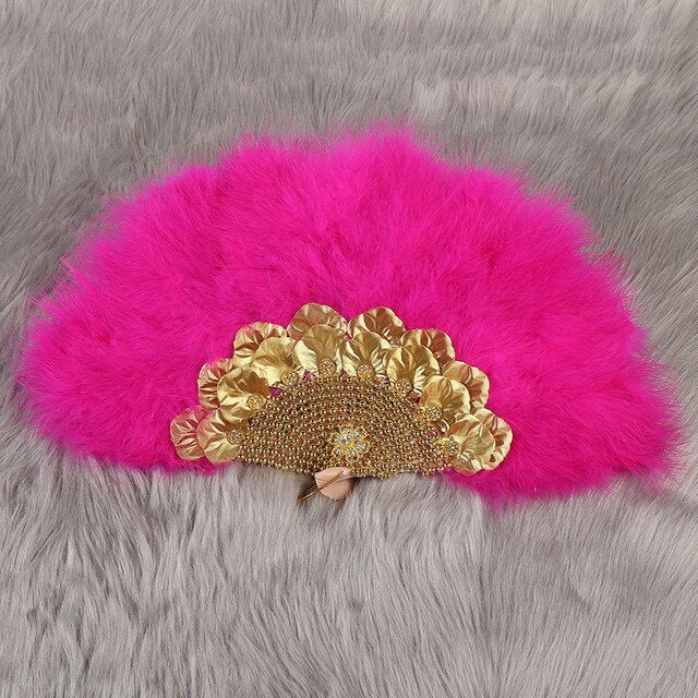 Turkey Feather Hand Fan