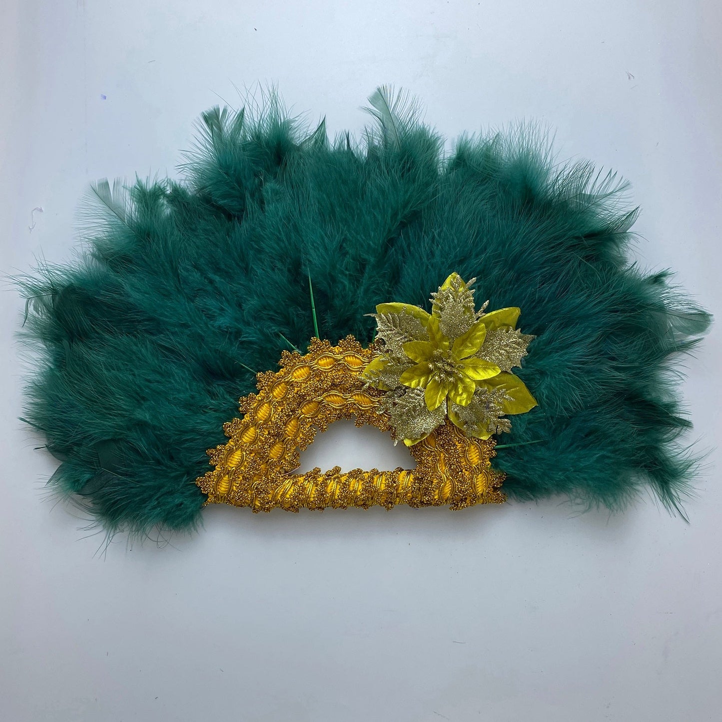 Turkey Feather Hand Fan (Half Fan)