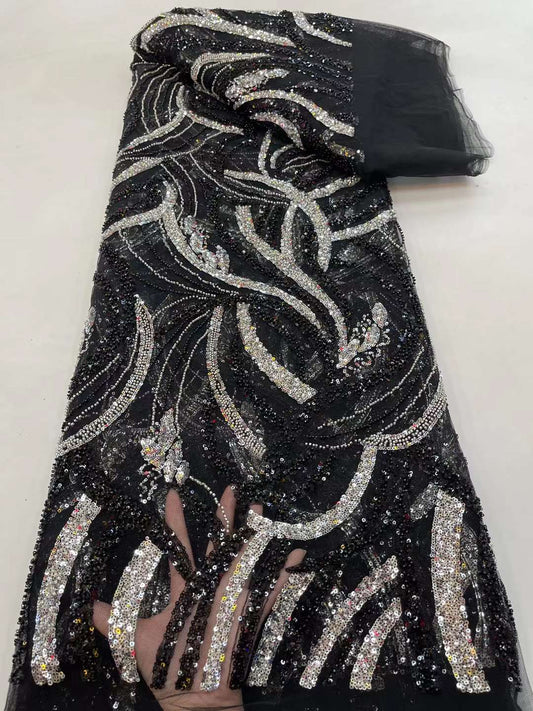 Sequin Beaded Lace Embroidery French Lace 5 Yards