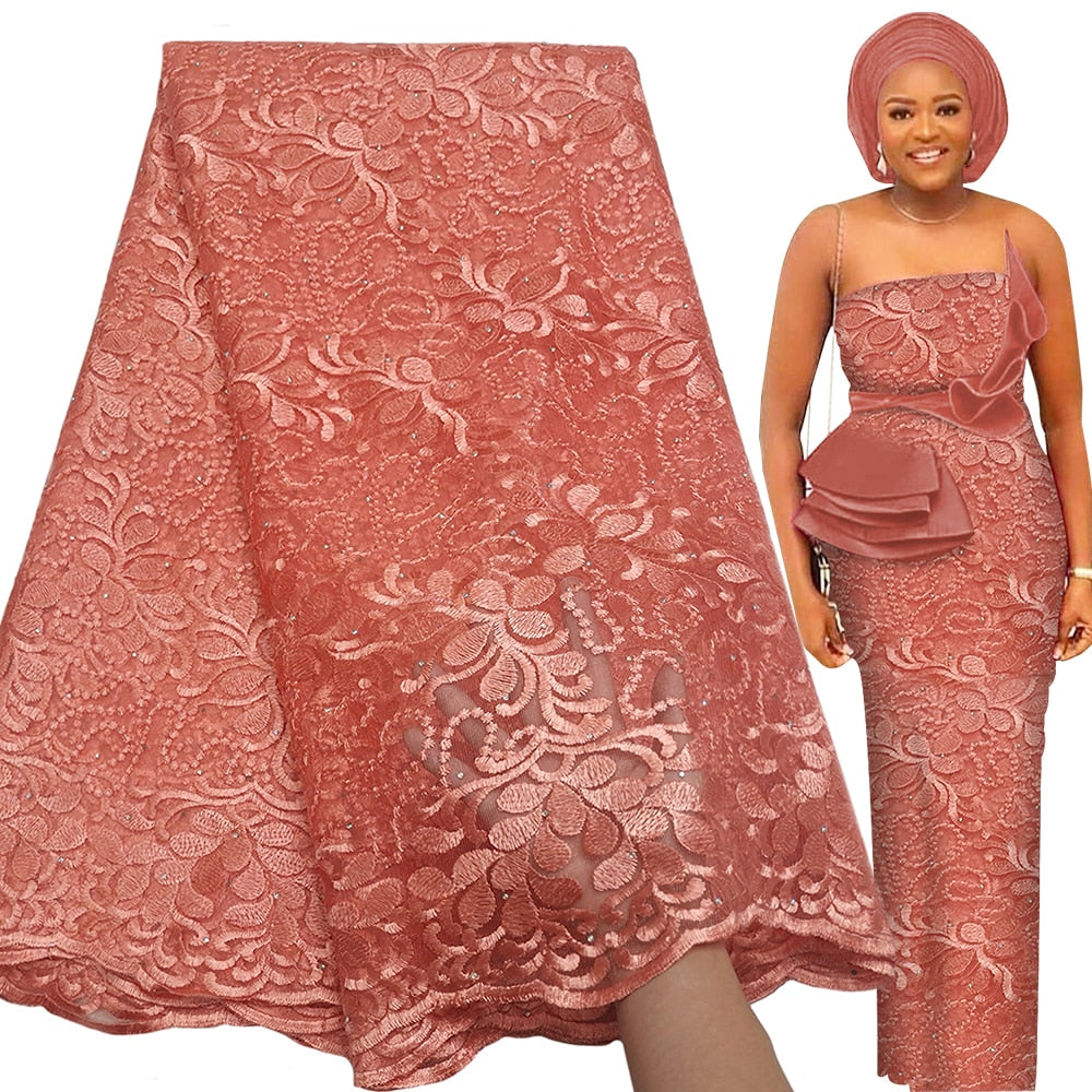 Soft Lace 5 Yards French Tulle Rhinestone Embroidery