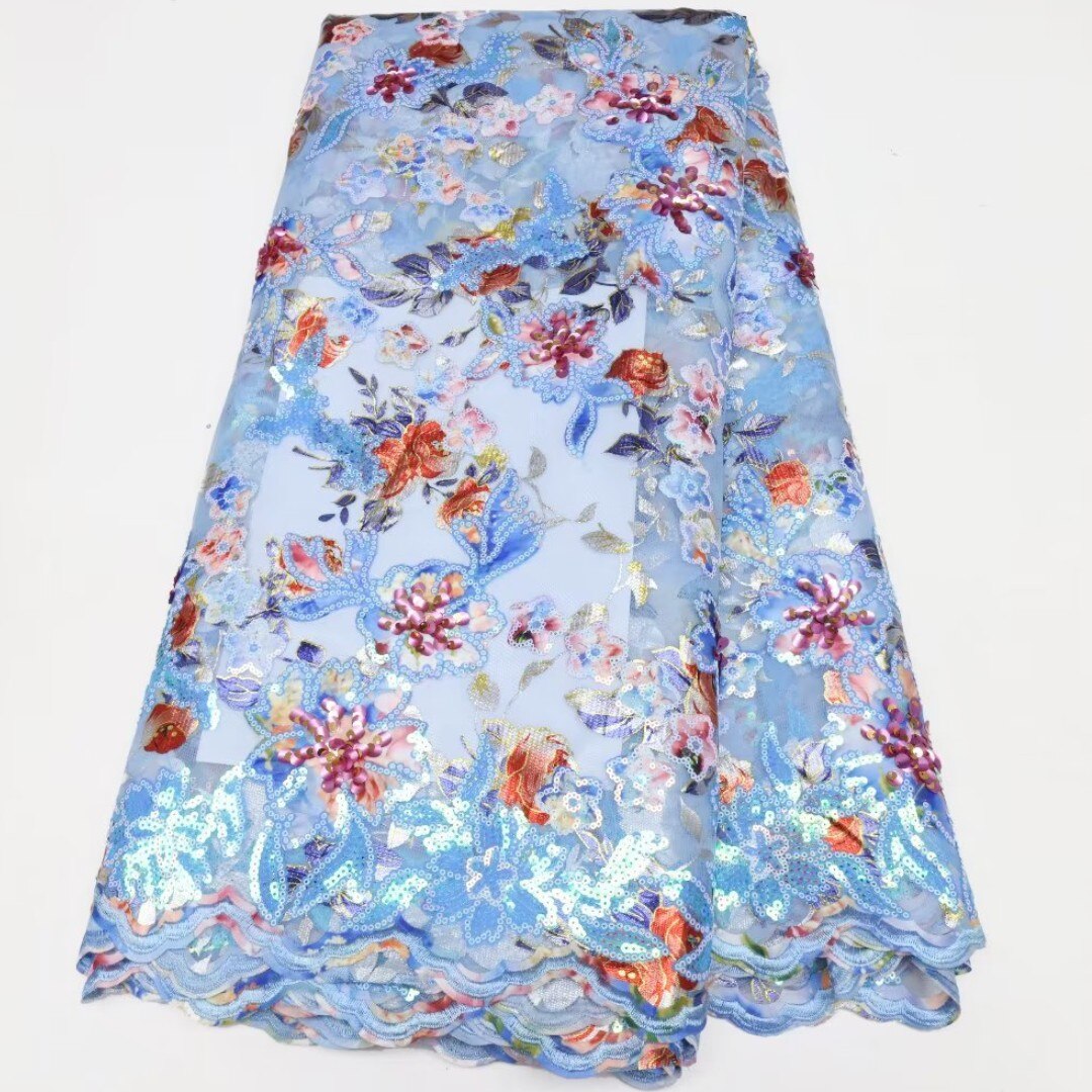 Latest Embroidery African Lace Fabric High Quality Nigerian Women Wedding Asoebi French Tulle Lace For Wedding