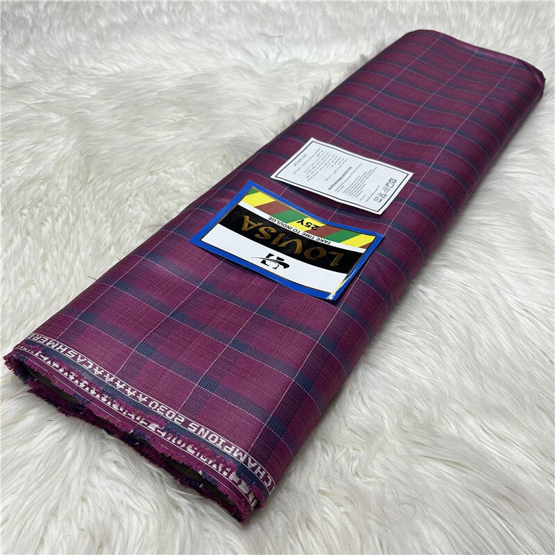 5 Yards Plaid Senator Wear Suit Fabric for Men