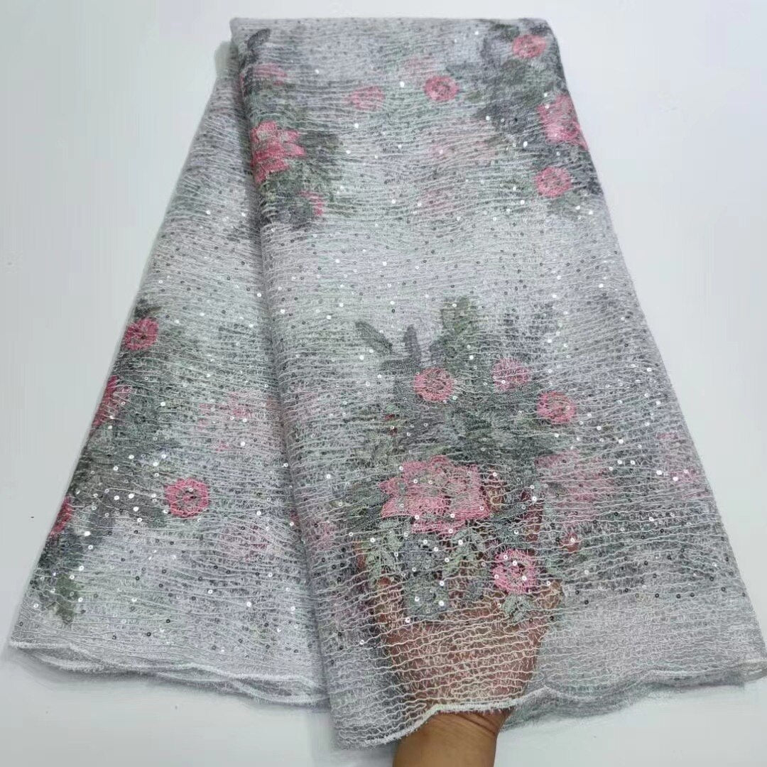 Sequins High Quality Rope Embroidery Tulle Lace French 5 Yards