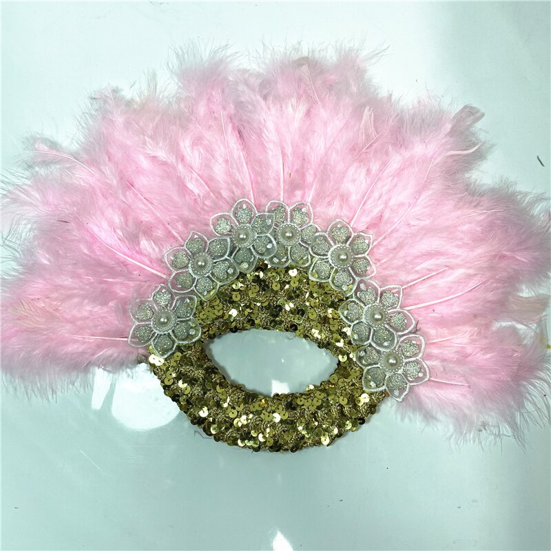 Turkey Feather Fan With Sequins