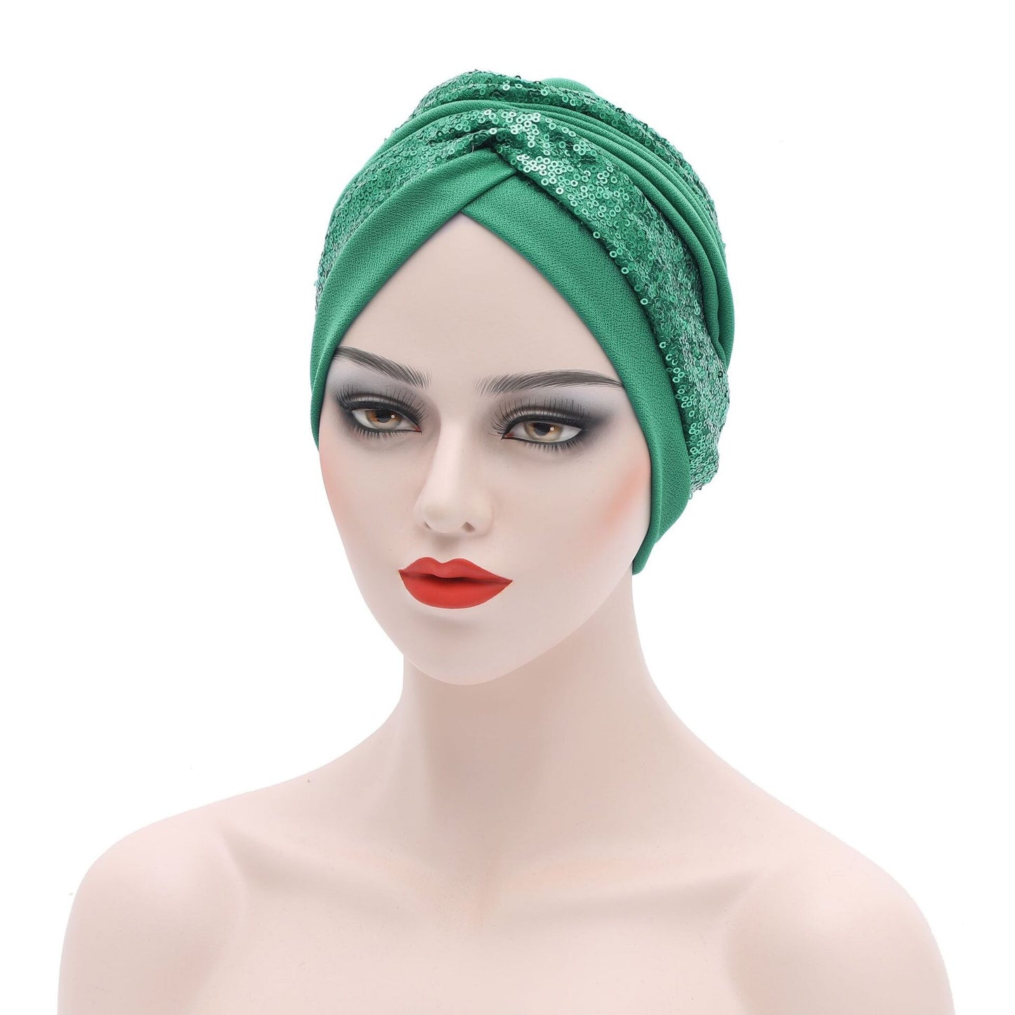 Sequin Pleated Turban Headtie
