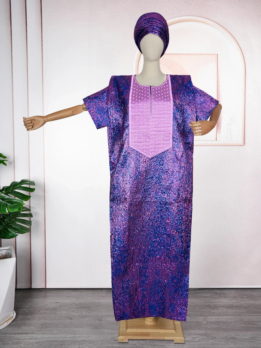 Moroccan Evening Gown Satin Boubou Robe