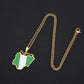 Gold Plated Stainless Steel Nigerian Map Pendant Necklace Unisex