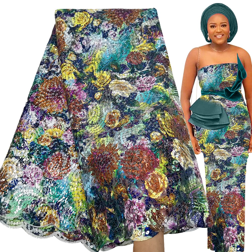 Luxury Sequence Lace Fabric 5 Yards French Tulle