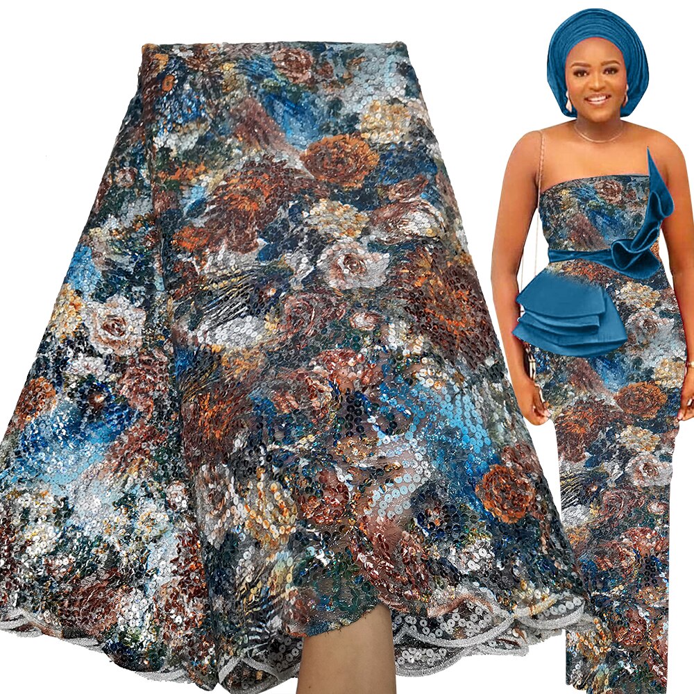 Luxury Sequence Lace Fabric 5 Yards French Tulle