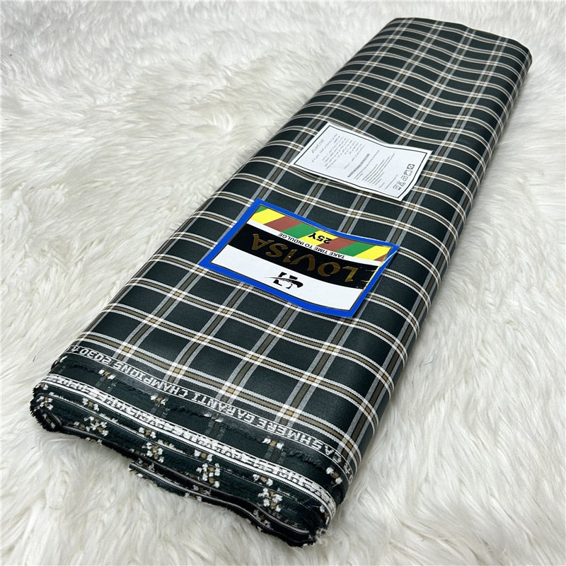 5 Yards Plaid Senator Wear Suit Fabric for Men