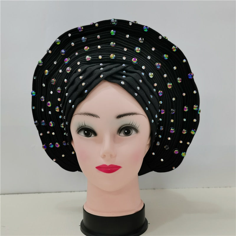 Breathable Sego Beaded Gele