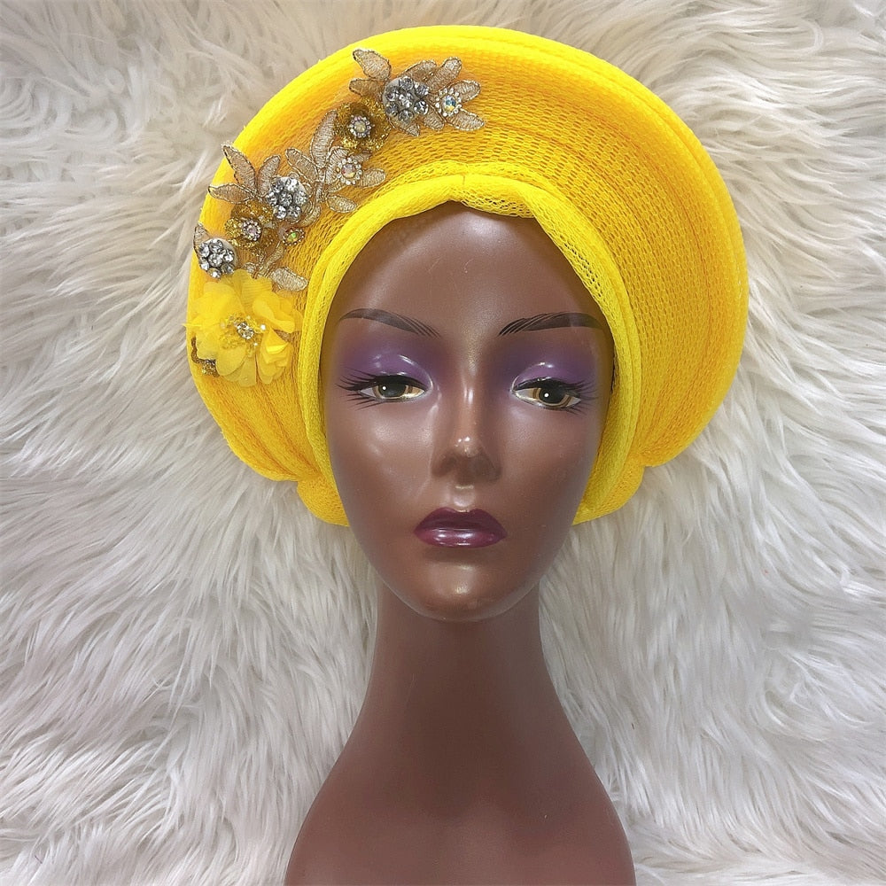 New Turban Cap Big Size Women Turban Cap For African Hats Nigerian Turban Gele best selling auto gele