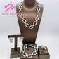 Nigerian Wedding Jewelry Set Gold Plated Copper Chain Dubai African Necklace Bracelet Rings Fashion Bridal Earrings For Women