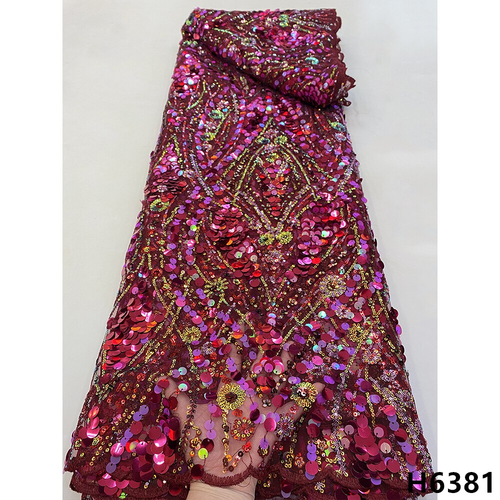 Latest African Lace Fabric Sequins Glitter Tulle Lace Fabric High Quality 2022 Asoebi Lace Fabric Embroidered Lace 5 yards Dress
