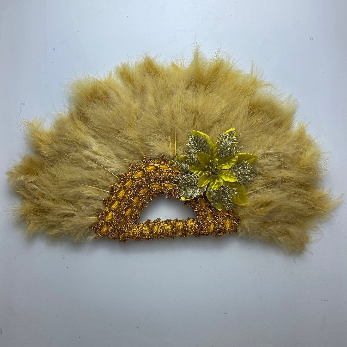 Turkey Feather Hand Fan (Half Fan)