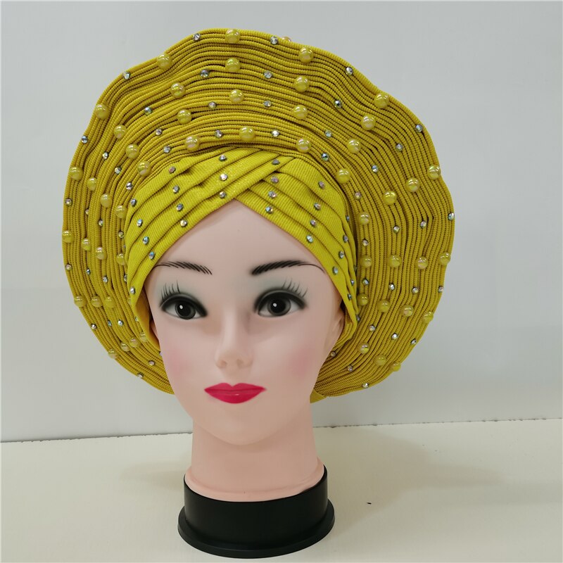 Breathable Sego Beaded Gele