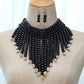 Multi Layer Beads Statement Women Necklace Earrings Sets Handmade Bohemian Bridal Wedding Party Accessories African Jewelry Bibs