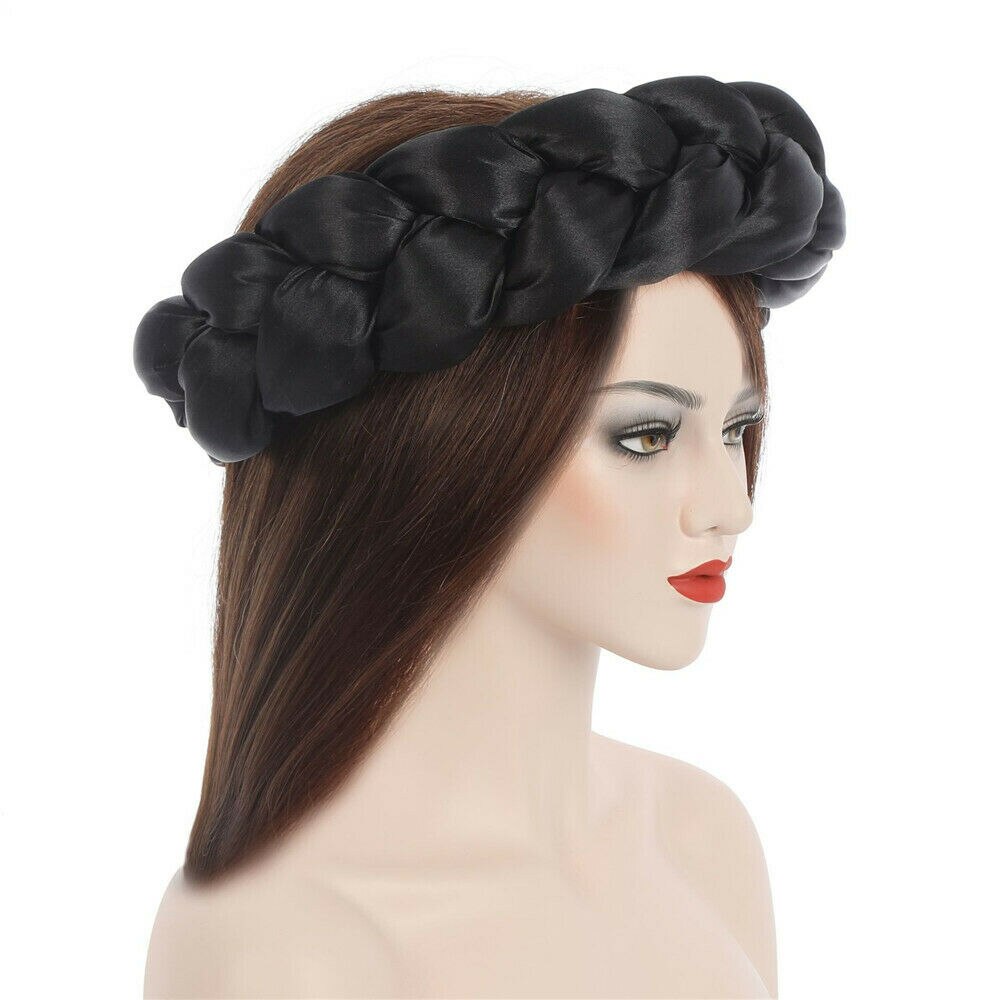 Satin Braided HeadBand With Sequins