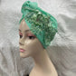 Double Bow Turban Cap With Sequins
