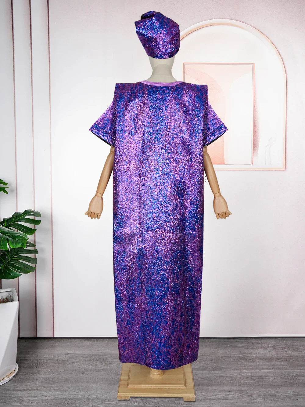 Moroccan Evening Gown Satin Boubou Robe
