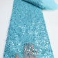 Baby Blue Sequins Swiss Lace