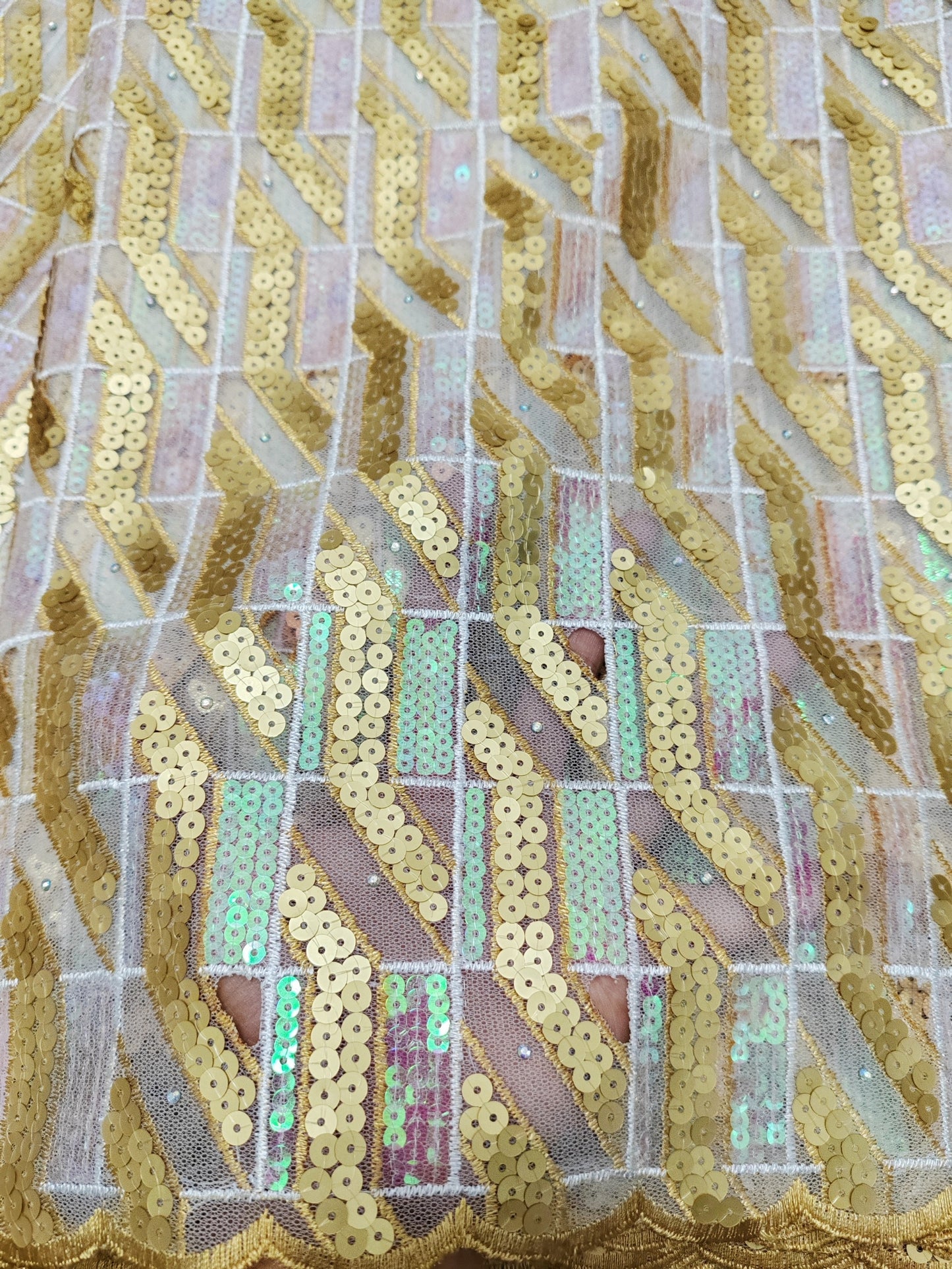 5 Yards Organza Sequins Lace Fabric Mesh Lace Fabric French