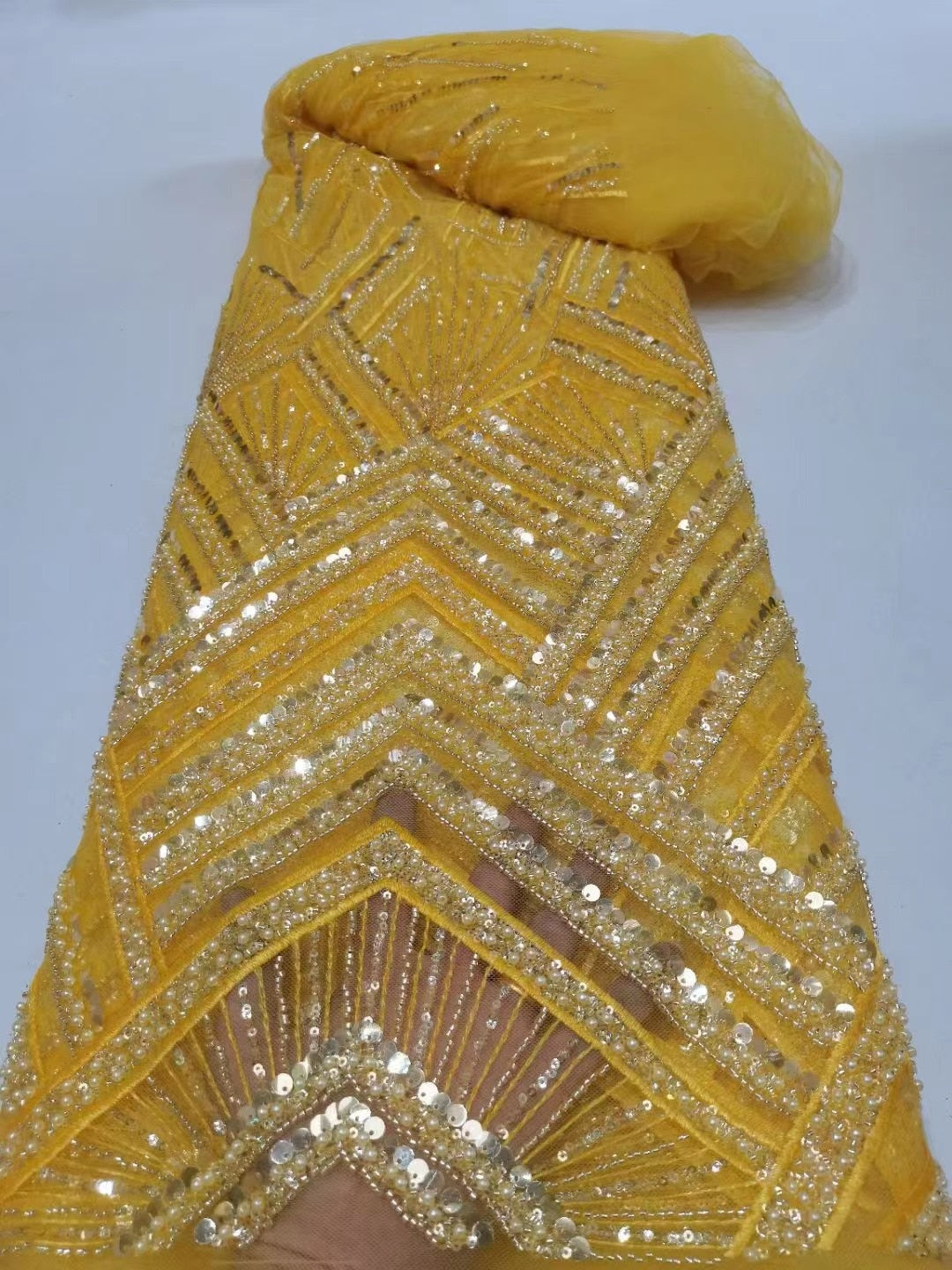 Sequence African Lace Fabric 5 Yards 2023 High Quality Sequin Nigerian Wedding Asoebi Lace Material Luxury Fabrics For Dress